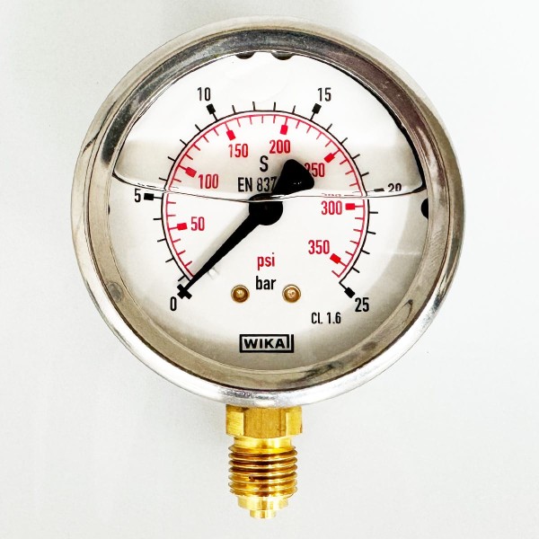 Wika Glyz. Manometer NG63 G1/4'' unten 0-25 bar