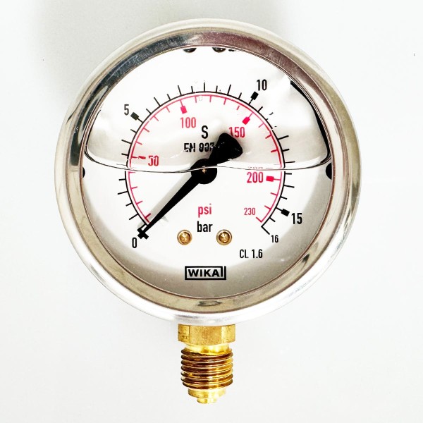 Wika Glyz. Manometer NG63 G1/4'' unten 0-16 bar